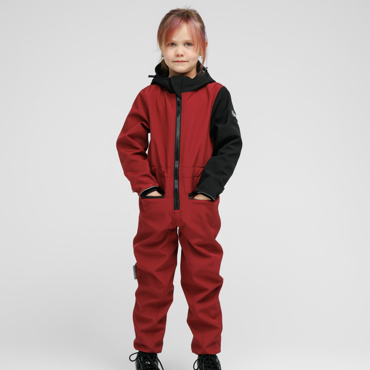 Softshell Onesie for Kids - SUNSET RED