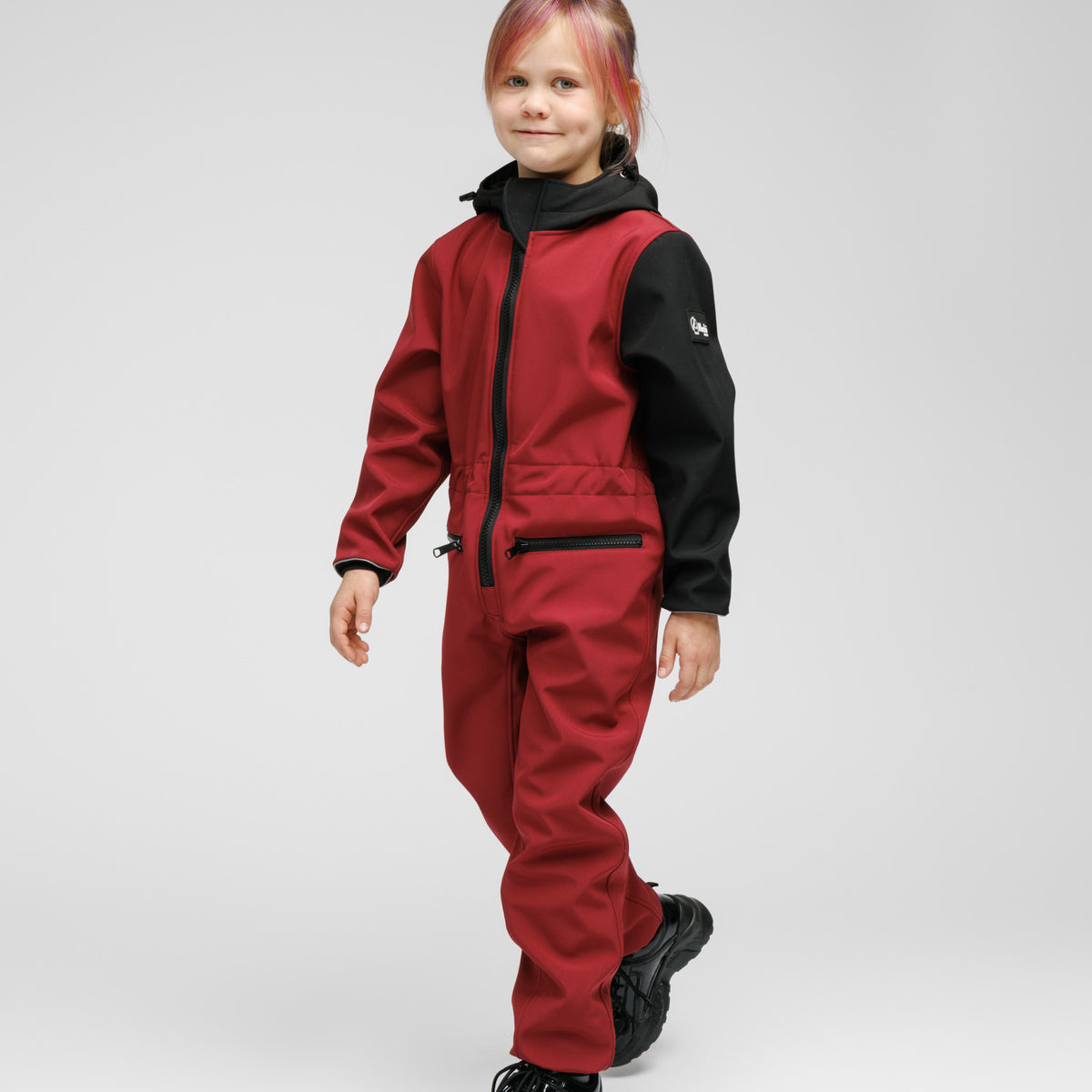 Softshell Onesie for Kids - SUNSET RED