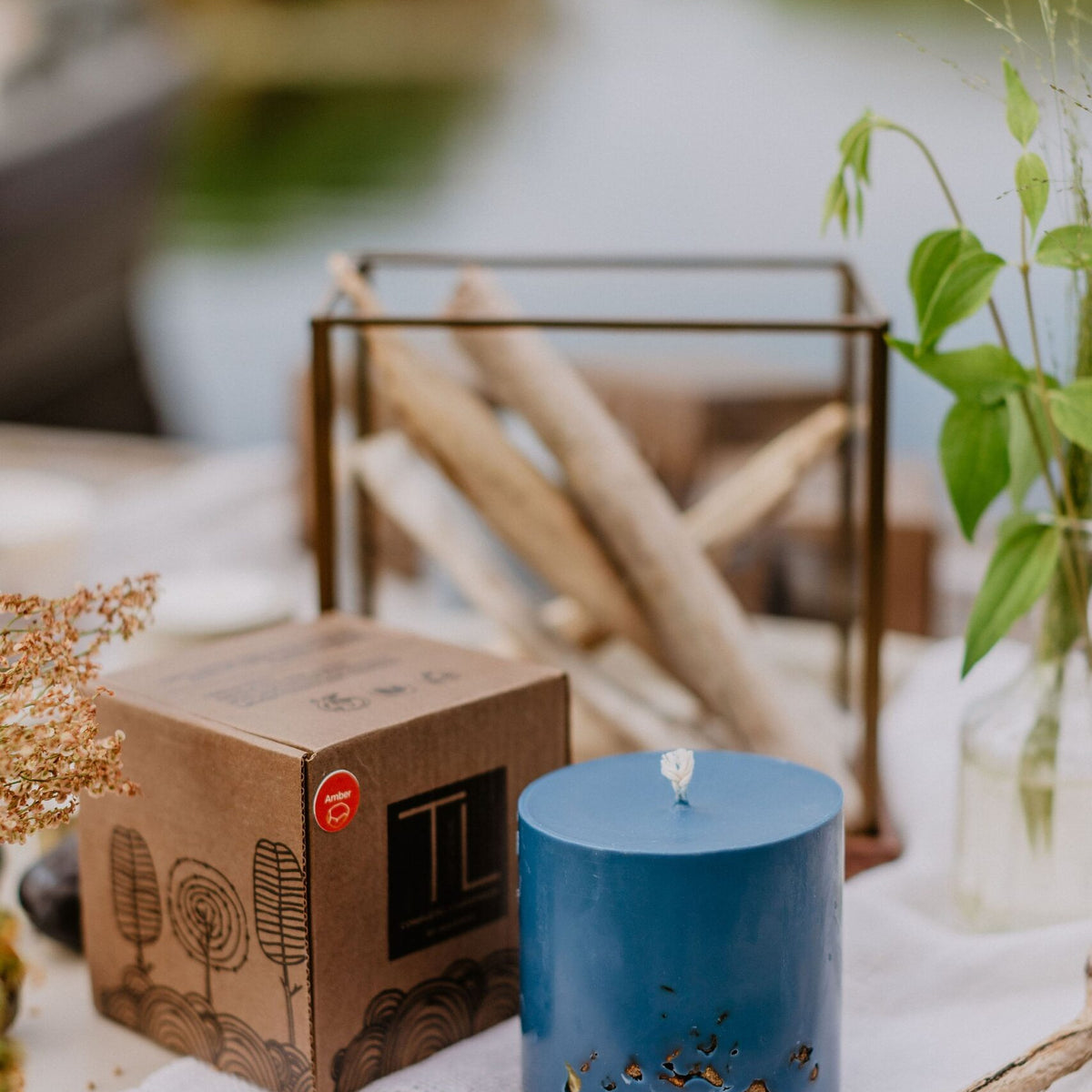 Hand-made Soy Wax Candle with Amber Scent