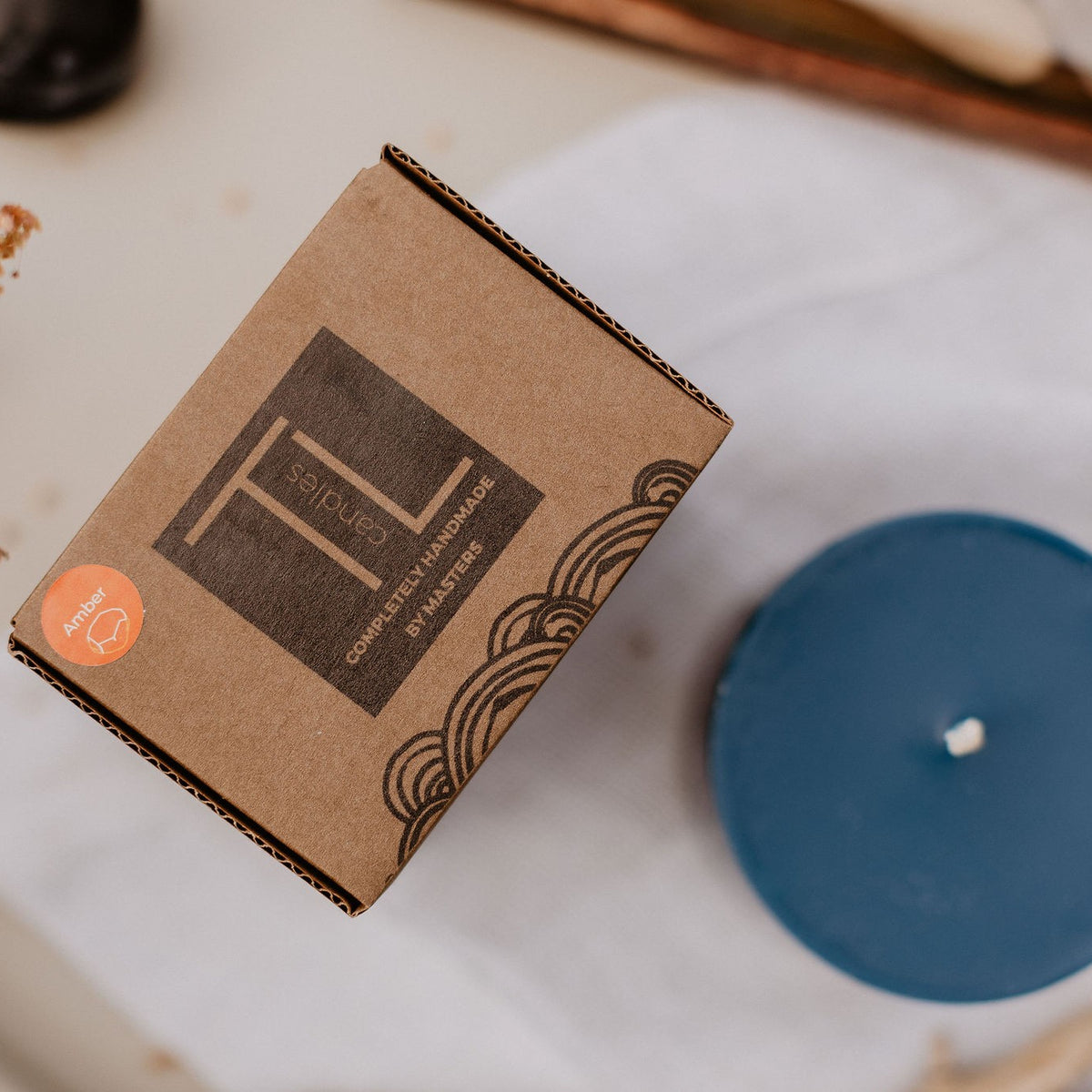 Hand-made Soy Wax Candle with Amber Scent