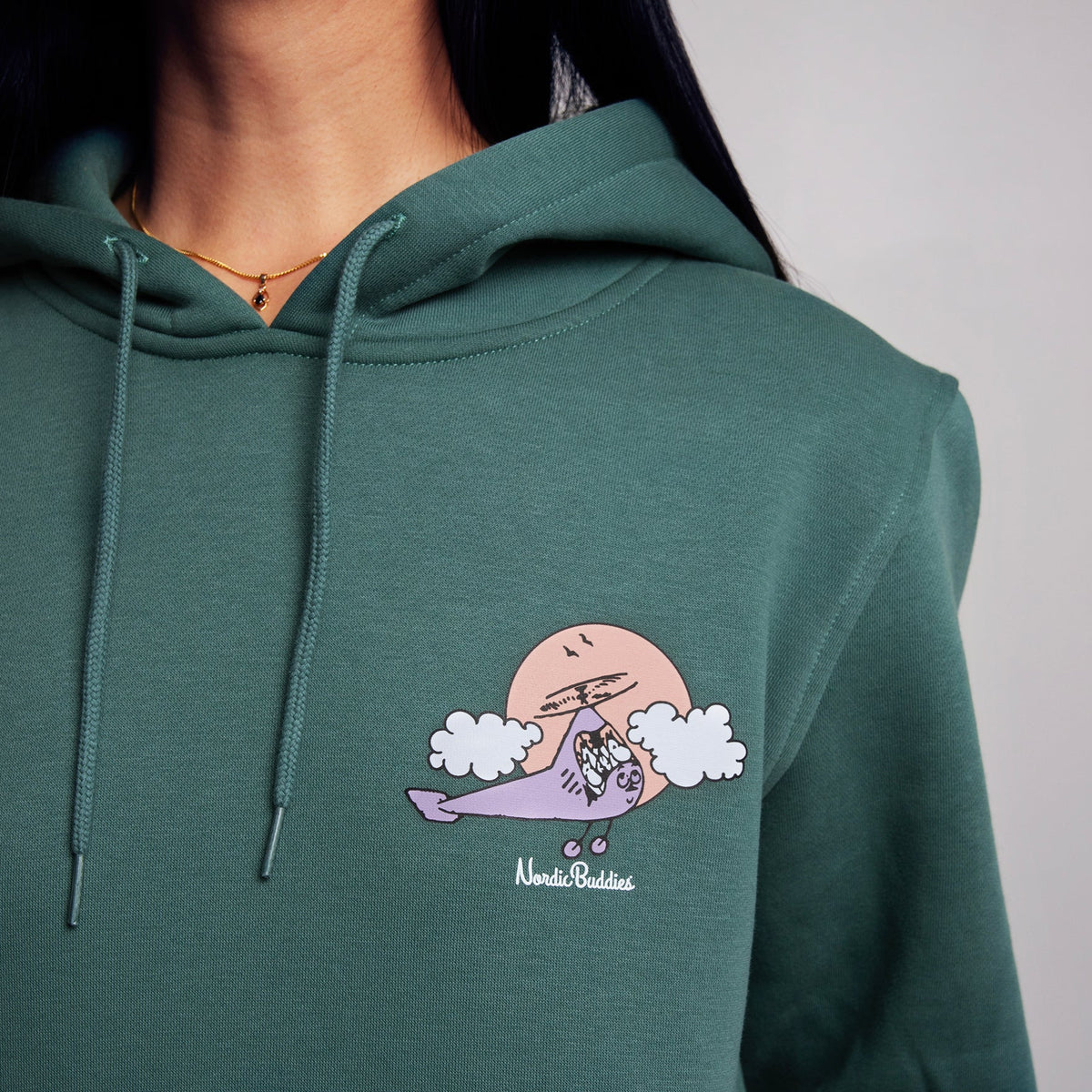 Organic Premium Hoodie Moominhouse - Green