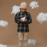 100% Baby Alpaca Cable Hat for Kids - Wheat